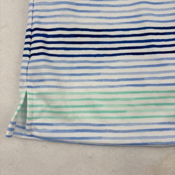 Izod Womens Golf Skort Size M White Blue Multi Stripe Stretch Pull On Pocket - Picture 6 of 12